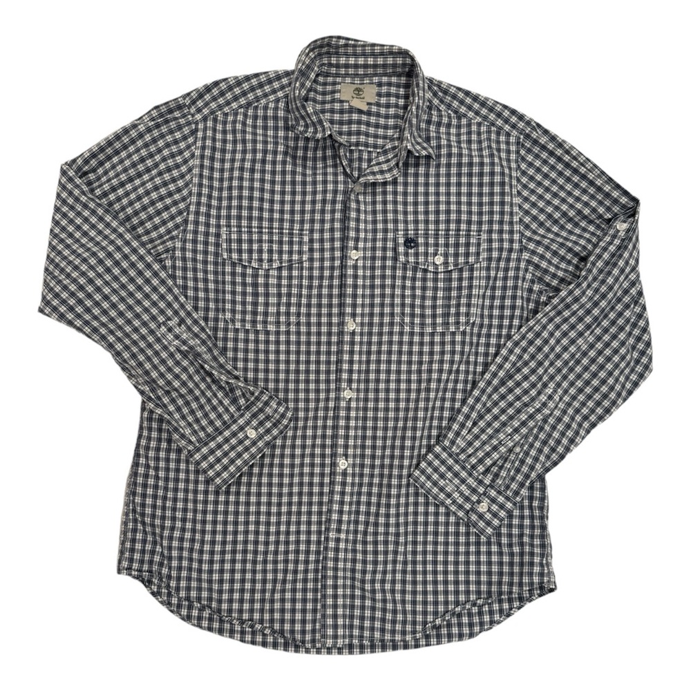 Timberland Shirt Adult Large Blue Red Plaid Roll Tab Sleeve Button Up
Mens‎